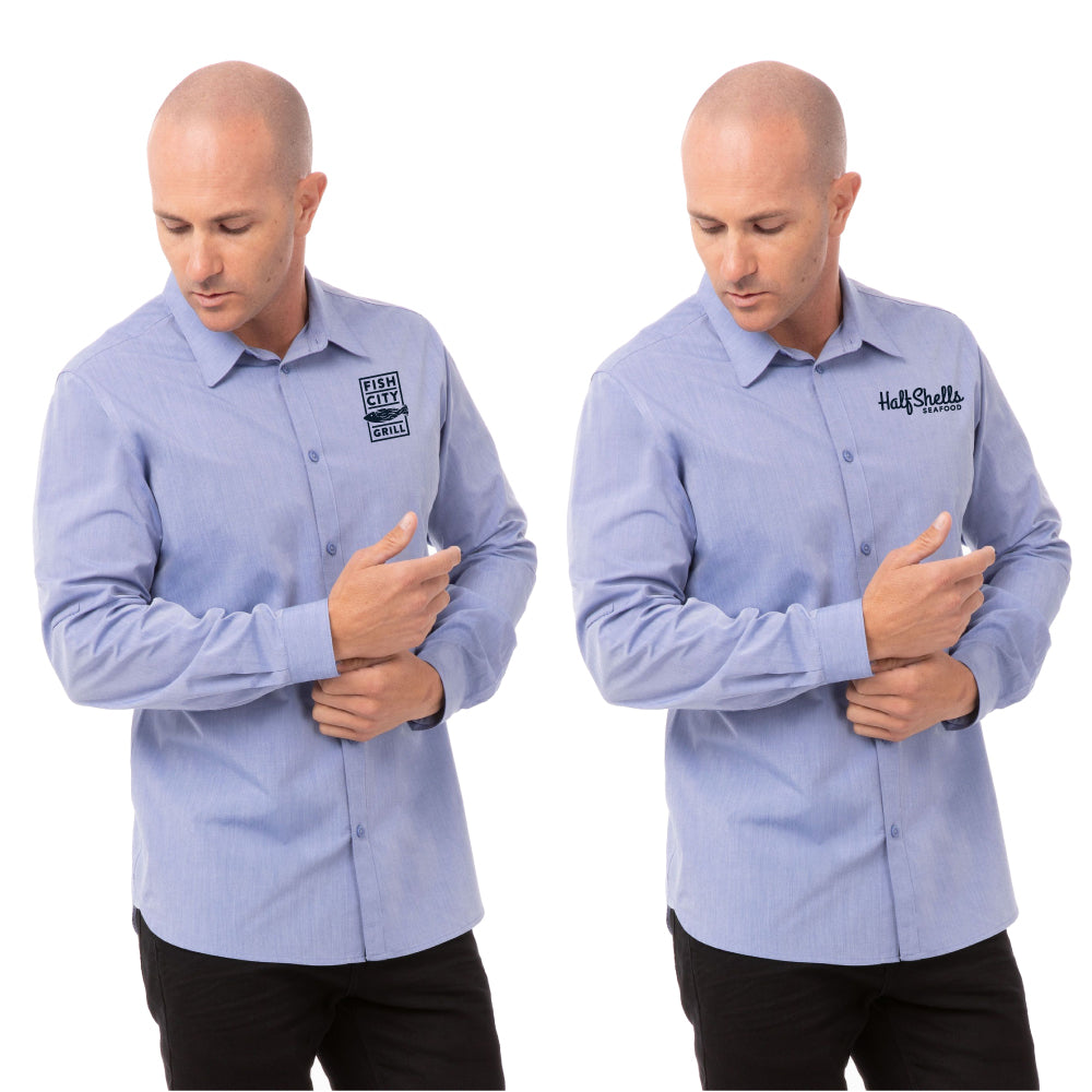 Modern Chambray L/S Dress Shirt - Men's - Blue