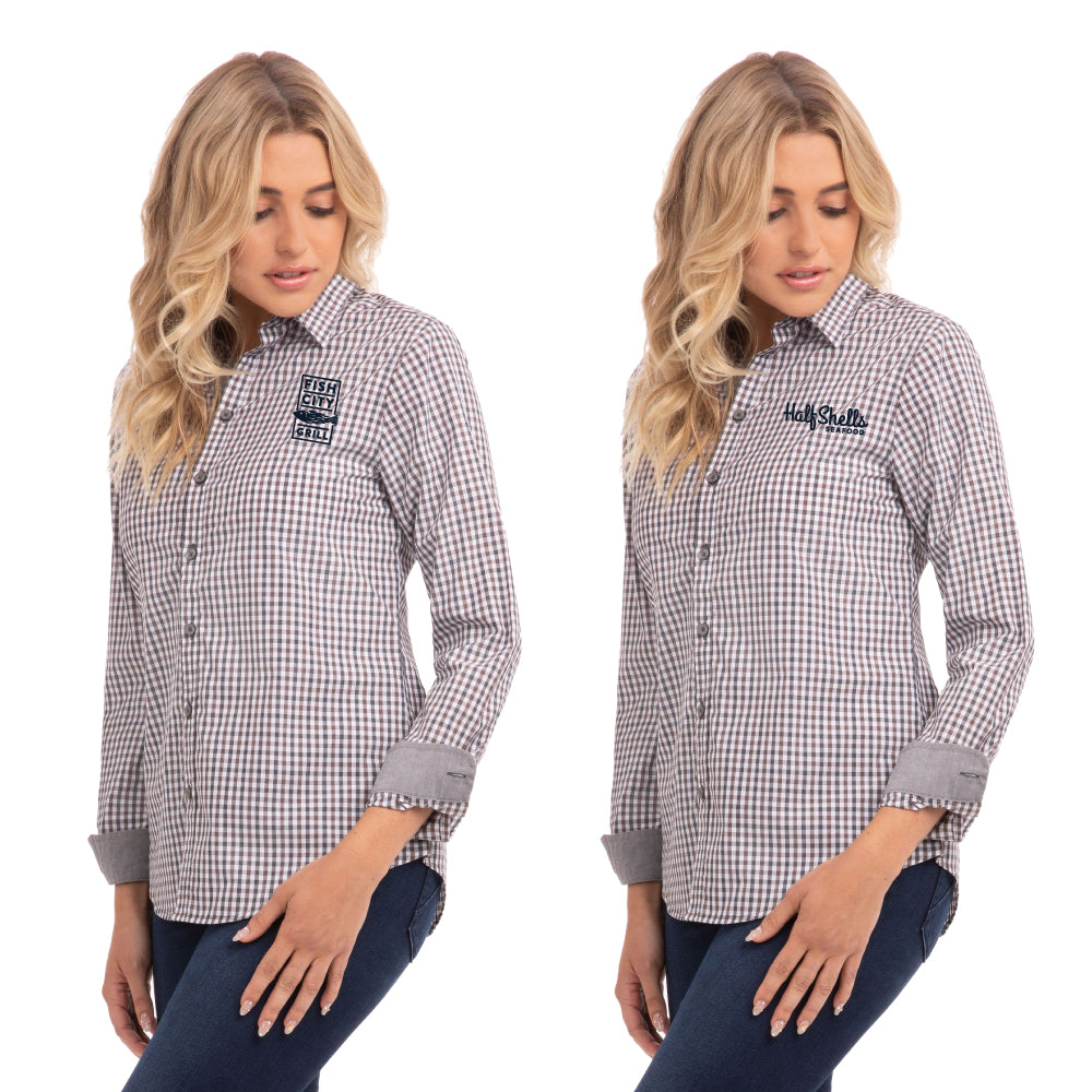 Modern Gingham L/S Dress Shirt - Women's